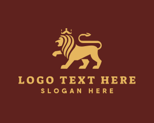Gold - Luxury Crown Lion logo design