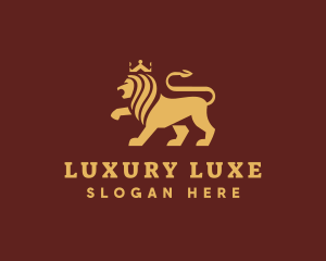 Luxury Crown Lion logo design