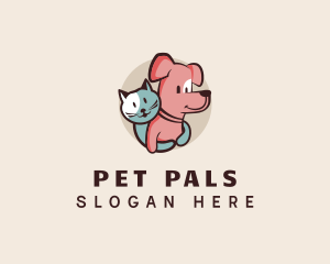 Cat & Dog Pet Grooming logo design