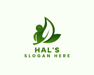 Man - Leaf Person Landscaping logo design