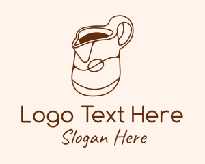 Caffeine - Brown Coffee Pitcher logo design