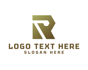 Initial - Gradient Polygon R logo design