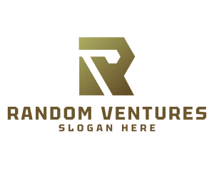 Gradient Polygon R logo design