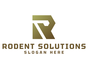 Gradient Polygon R logo design