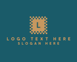 Cloth - Gold Square Letter logo design