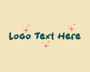 Kids - Teal Handwritten Stars logo design