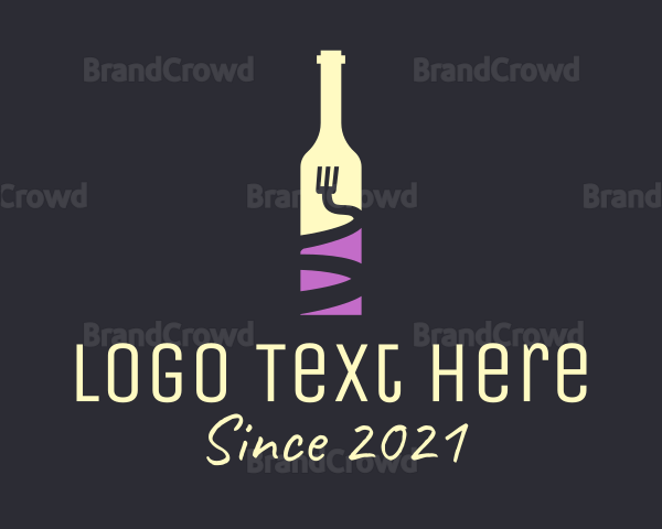 Food Wine Bar Bottle Logo