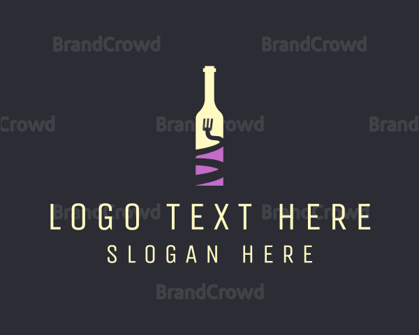 Food Wine Bar Bottle Logo