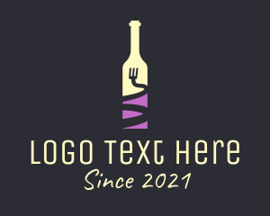 Alcoholic - Food Wine Bar Bottle logo design