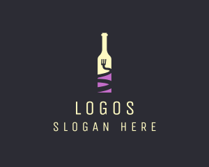 Food Wine Bar Bottle  Logo
