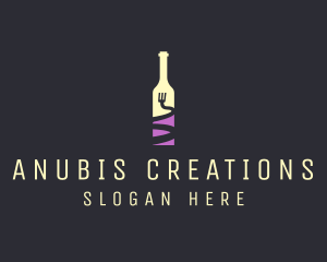 Food Wine Bar Bottle  logo design