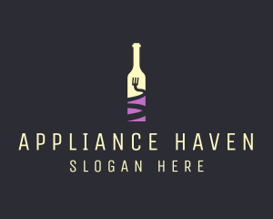 Food Wine Bar Bottle  logo design