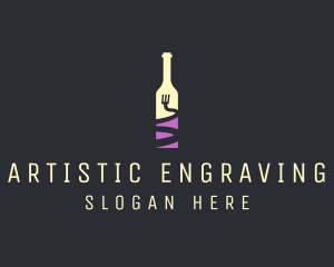 Food Wine Bar Bottle  logo design