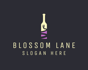 Food Wine Bar Bottle  logo design