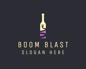 Food Wine Bar Bottle  logo design