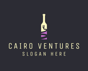 Food Wine Bar Bottle  logo design