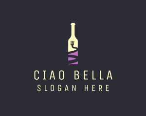 Food Wine Bar Bottle  logo design