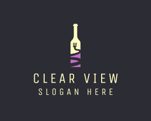 Food Wine Bar Bottle  logo design