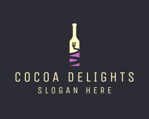 Food Wine Bar Bottle  logo design