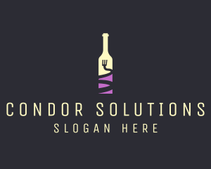 Food Wine Bar Bottle  logo design