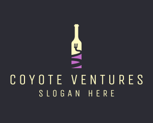 Food Wine Bar Bottle  logo design