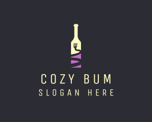 Food Wine Bar Bottle  logo design