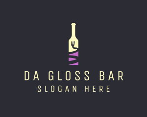 Food Wine Bar Bottle  logo design