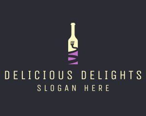 Food Wine Bar Bottle  logo design