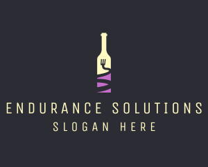 Food Wine Bar Bottle  logo design