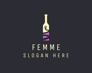 Food Wine Bar Bottle  logo design