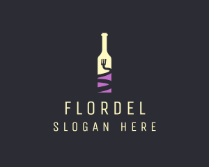 Food Wine Bar Bottle  logo design