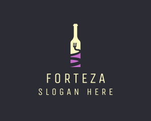 Food Wine Bar Bottle  logo design