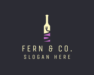 Food Wine Bar Bottle  logo design