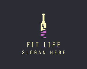 Alcoholic Beverage - Food Wine Bar Bottle logo design