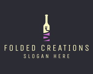 Food Wine Bar Bottle  logo design