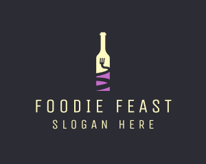 Food Wine Bar Bottle  logo design