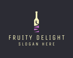 Food Wine Bar Bottle  logo design