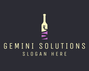 Food Wine Bar Bottle  logo design