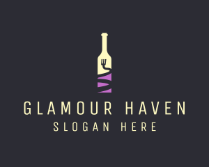 Food Wine Bar Bottle  logo design