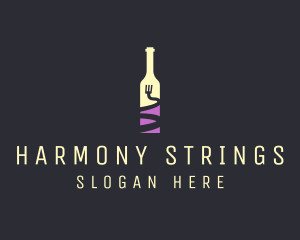 Food Wine Bar Bottle  logo design