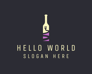 Food Wine Bar Bottle  logo design