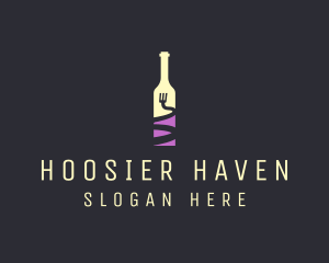 Food Wine Bar Bottle  logo design