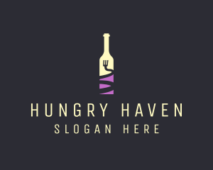 Food Wine Bar Bottle  logo design