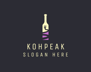 Food Wine Bar Bottle  logo design