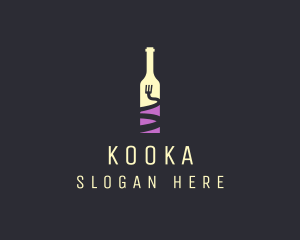 Food Wine Bar Bottle  logo design