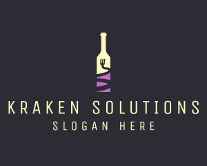 Food Wine Bar Bottle  logo design