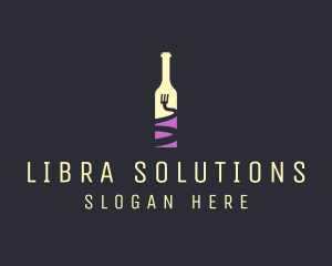 Food Wine Bar Bottle  logo design