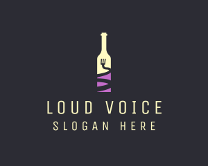 Food Wine Bar Bottle  logo design