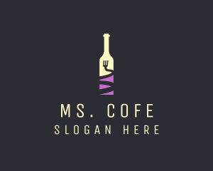 Food Wine Bar Bottle  logo design