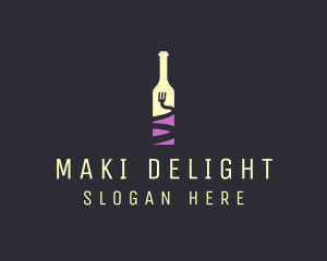 Food Wine Bar Bottle  logo design